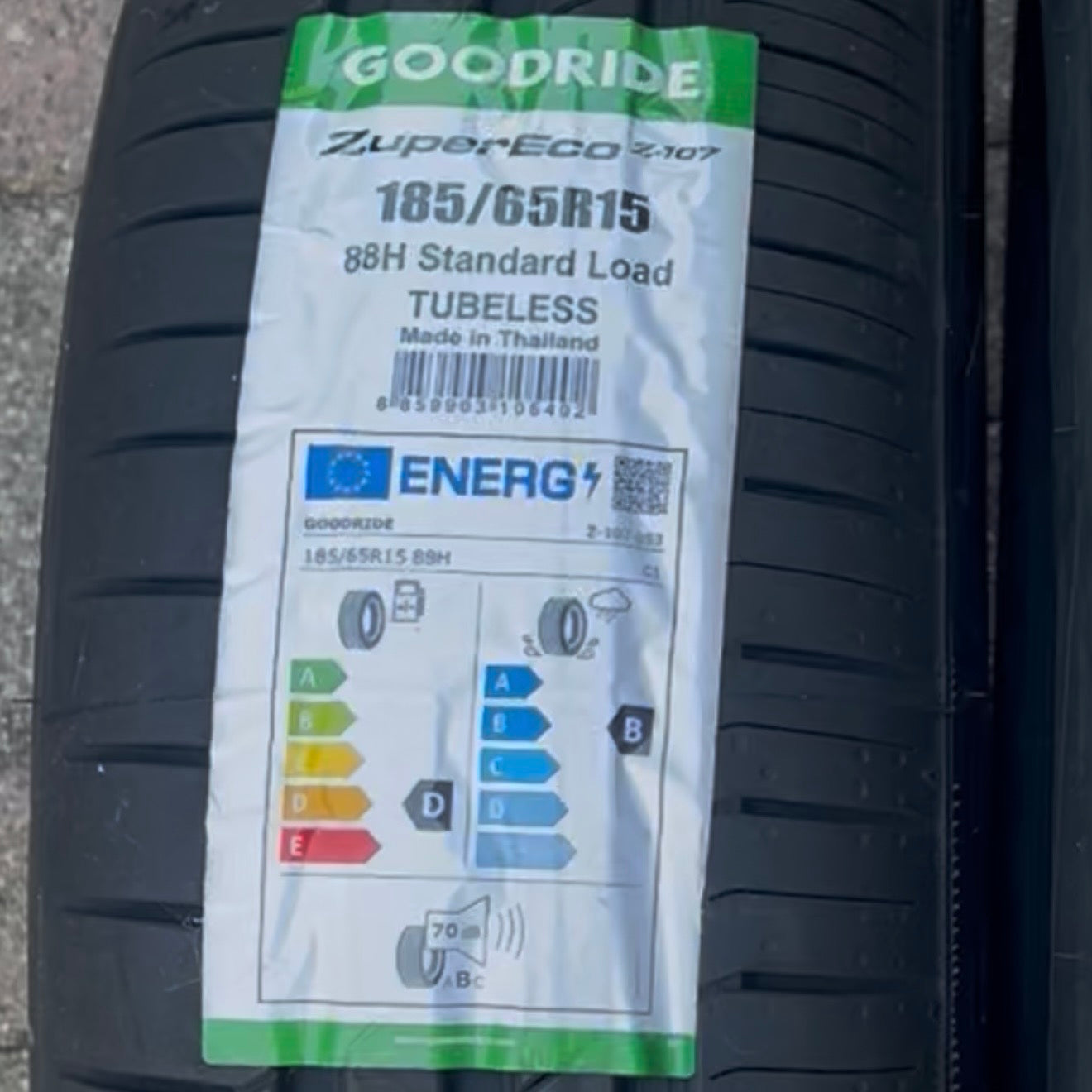 Etichetta Goodride ZuperEco Z-107 185/65R15 88H