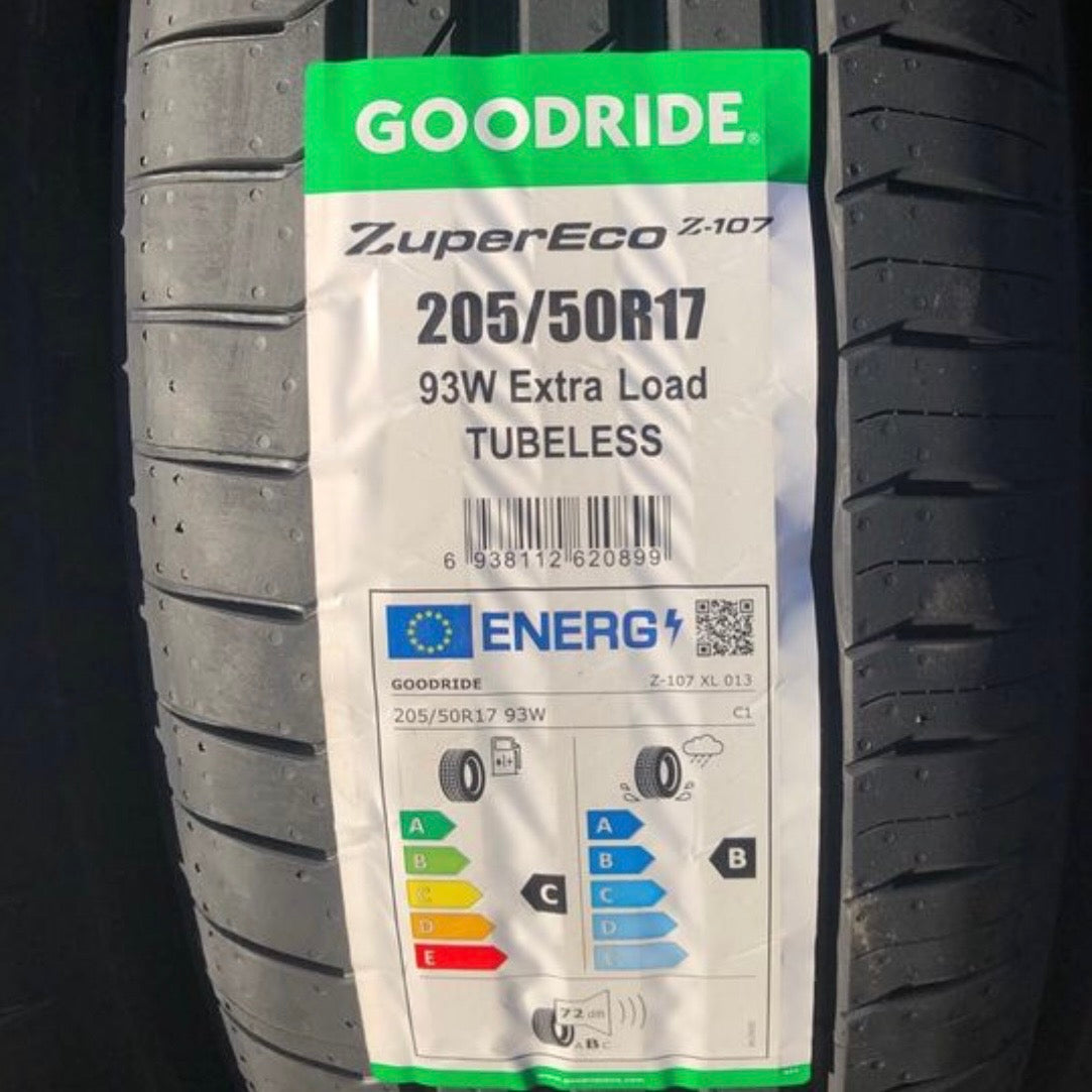 Etichetta Goodride ZuperEco Z107 205/50R17 93W - classe C/B 72dB