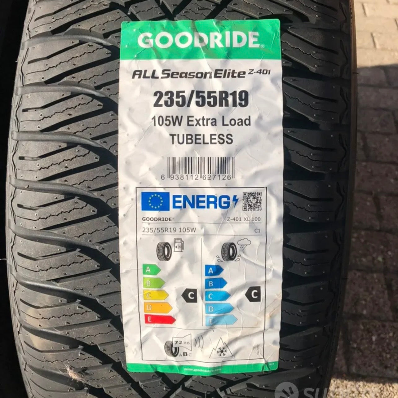 Etichetta Goodride All Season Elite Z-401 235/55R19 105W - classe C/C 72dB