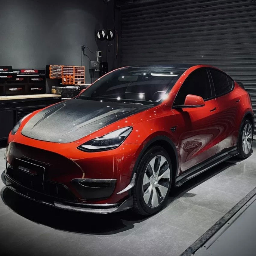 Cofano in carbonio DarwinPro Tesla Model Y – vista frontale