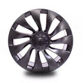 Cerchio stile Uberturbine Tesla Model Y nero opaco – vista frontale