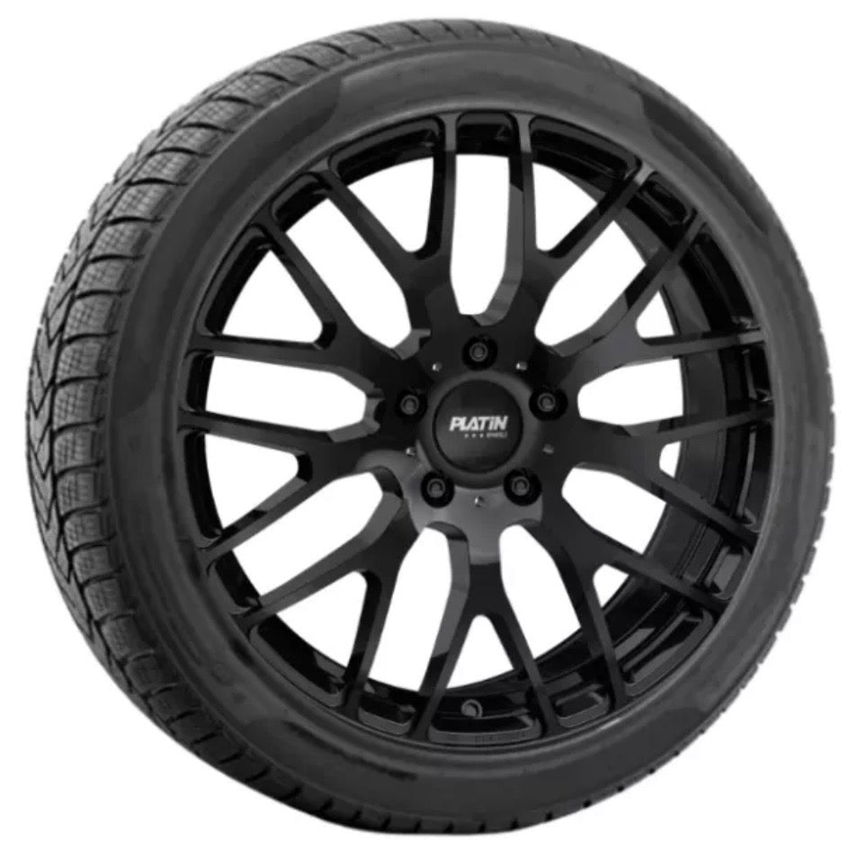 Cerchio Platin P70 21" nero opaco con pneumatico Hankook invernale – vista frontale