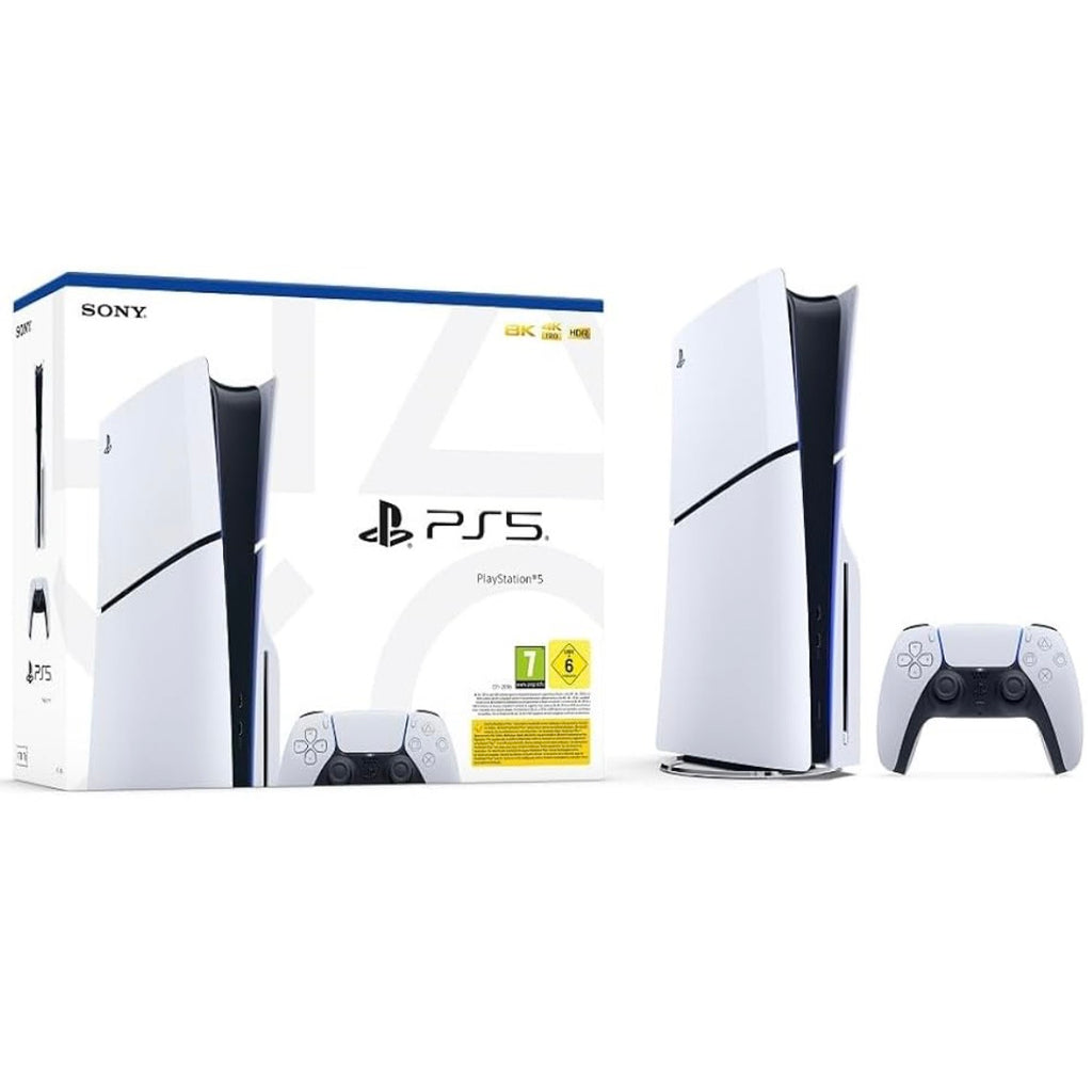 Sony PlayStation 5 Slim Disk 1TB Bianca – confezione e console