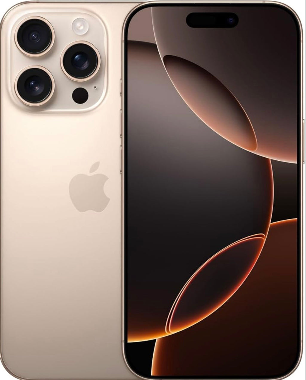 iPhone 16 Pro Titanium Sand fronte e retro